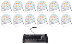 Светодиод Rockville RockPAR50 WHT RGB Par Can DJ/Club Wash Lights + 384-канальный контроллер DMX RockPAR50 WHT + Rockforce 384