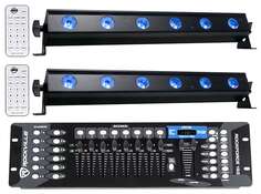 (2) American DJ ADJ UB 6H 22.5&quot; RGBAW+UV LED DMX Wash Light Bars+Контроллер (2) UB 6H+ROCKFORCE 192