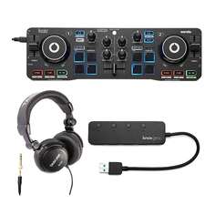 DJ-контроллер Hercules DJControl Starlight Pocket USB в комплекте с наушниками и 4-портовым концентратором Knox USB 3.0 Hercules DJControl Starlight Pocket USB DJ Controller with Headphones &amp; USB Hub