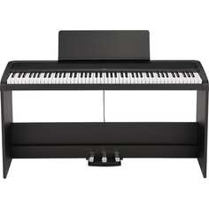 Korg B2SP 88-клавишное цифровое домашнее пианино с мебельной подставкой и тройной педалью, черное B2SP-BLK