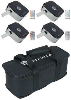 Комплект Rockville MINI RF1 RGBWA + UV DJ / Party LED Wash Lights сталь + RF Remotes + сумка MINI RF1 + MINI RF BAG