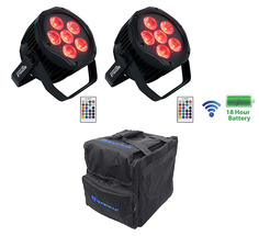 (2) Rockville BEST PAR H2O Водонепроницаемые прожекторы для внутреннего и наружного применения Par Wash + сумка (2) BEST PAR H2O+RLB40