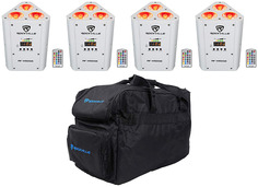 Комплект Rockville RF WEDGE WHITE RGBWA + UV Battery Wireless DMX Up Lights + пульты дистанционного управления + сумка RF WEDGE WHITE + RLB30