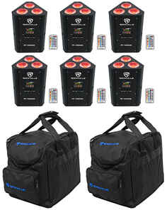 Комплект Rockville RF WEDGE BLACK RGBWA + UV Battery Wireless DMX Up Lights + пульты дистанционного управления + сумка RF WEDGE BLACK + RLB25