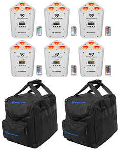 Комплект Rockville RF WEDGE WHITE RGBWA + UV Battery Wireless DMX Up Lights + пульты дистанционного управления + сумка RF WEDGE WHITE + RLB25