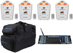 Комплект Rockville RF WEDGE WHITE RGBWA + UV Аккумулятор Беспроводные DMX фонари + сумки + контроллер RF WEDGE WHITE + Rockforce W2 + RLB30