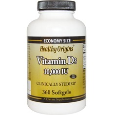 Витамин D3 10000 МЕ Healthy Origins, 360 капсул