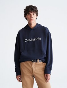 Толстовка Calvin Klein Relaxed Fit Standard Logo, темно-синий