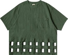 Футболка Kapital 20 / -Jersey Windowpane T-Shirt Green, зеленый