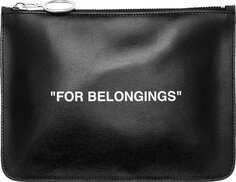 Сумка Off-White Quote Pouch Black/White, черный