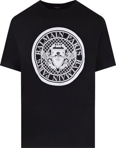 Футболка Balmain Printed T-Shirt Black/White, разноцветный
