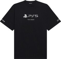 Футболка Balenciaga Playstation Boxy T-Shirt Black, черный