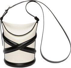 Сумка Alexander McQueen The Curve Shoulder Bag Ivory/Black, кремовый