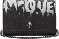 Сумка Alexander McQueen Small Skull Bag Black/White, черный