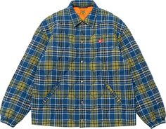 Куртка Human Made Quilted Check Coach Jacket Blue, синий