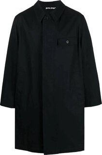 Пальто Palm Angels Light Weight Logo Coat Black/White, разноцветный