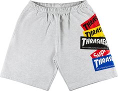 Спортивные шорты Supreme x Thrasher Multi Logo Sweatshort Ash Grey, серый