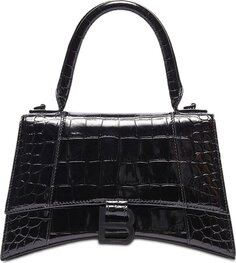 Сумка Balenciaga Hourglass Small Top Handle Bag Black, черный