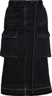 Юбка Sacai Denim Skirt Black, черный