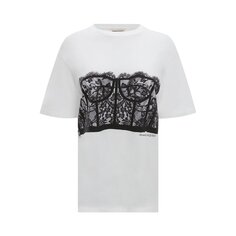 Футболка Alexander McQueen Corset T-Shirt White, белый