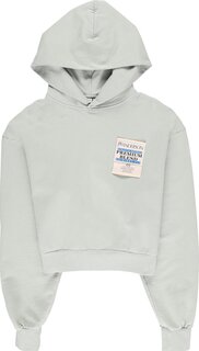 Худи JW Anderson Cropped Care Label Hoodie Pistachio, зеленый