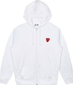 Худи Comme des Garçons PLAY Zip Hoodie White, белый