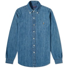 Рубашка Polo Ralph Lauren Slim Fit Button Down Denim, синий