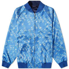 Двусторонняя сувенирная куртка с мраморным принтом Blue Blue Japan