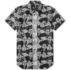 Рубашка Comme des Garçons Black x Filip Pagowski Leaf Print Short Sleeve Shirt