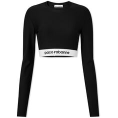 Футболка Paco Rabanne Long Sleeve Sports Logo Top