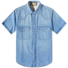 Рубашка Gucci Short Sleeve Denim Shirt