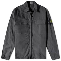 Рубашка-рубашка Supima из хлопкового твила Stretch-TC с молнией Stone Island