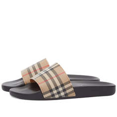 Шлепанцы Burberry Furley Check Slide