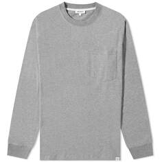 Лонгслив Norse Projects Long Sleeve Johannes Standard Pocket, светло-серый