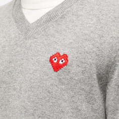 Джемпер Comme des Garçons Play Invader Heart V-Neck Knit