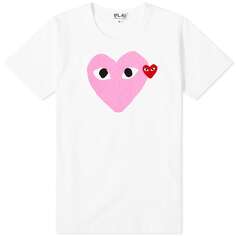 Футболка Comme des Garcons Play Women&apos;s Double Heart Logo Tee