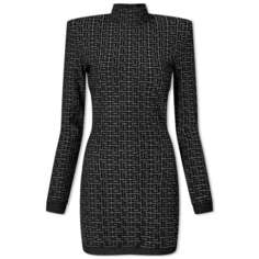 Платье Balmain Long Sleeve Monogram Dress