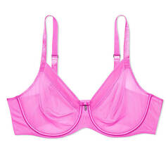 Бюстгальтер на косточках без подкладки Victoria&apos;s Secret Curvy Couture Sheer Mesh Full-Coverage, ярко-розовый