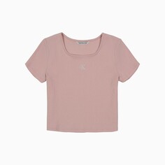 Футболка Calvin Klein Girls Square Neck Baby, розовый