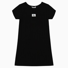 Платье футболка Calvin Klein Girls Monogram Logo Crewneck, черный