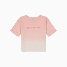 Футболка Calvin Klein Girls Ombre Crewneck, розовый