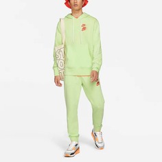 Худи Nike Alphabet Printing Sports Pullover, ярко-салатовый/оранжевый