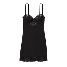 Платье мини-слип Victorias Secret Modal &amp; Lace Mini Slip, черный