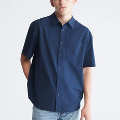 Рубашка Calvin Klein Solid Pocket Short Sleeve Easy, темно-синий