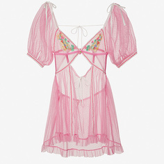 Мини-платье домашнее For Love &amp; Lemons Berry Patch, розовый/мультиколор
