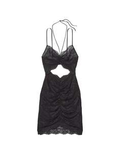 Платье Victoria&apos;s Secret Ruched Lace Slip, черный