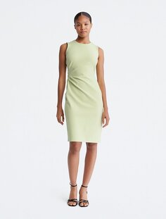 Мини-платье со сборками Calvin Klein, лайм