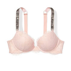 Бюстгальтер Victoria&apos;s Secret Very Sexy Shine Strap Lace Push-Up, светло-розовый