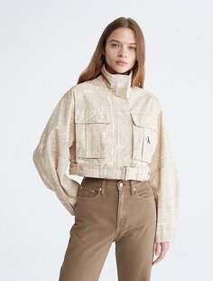 Укороченная куртка в стиле милитари с поясом Calvin Klein