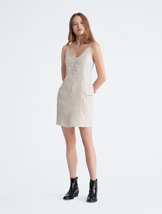 Платье-майка на пуговицах со швами-бюстье Calvin Klein
